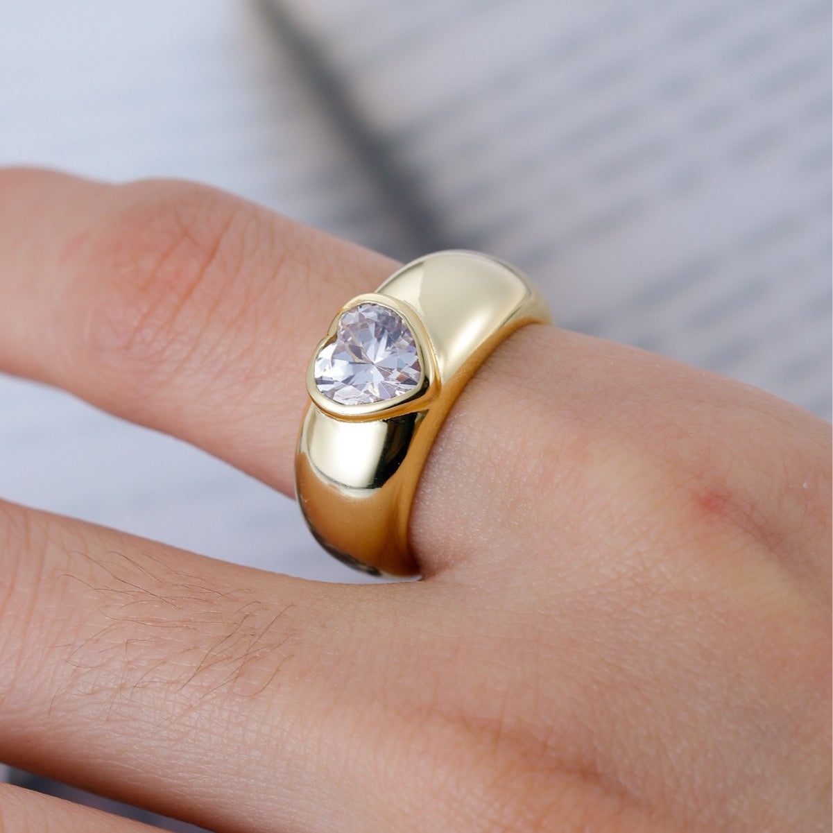 Heart Moissanite Ring 1.2ct · Dome Band Bezel Setting · Valentine Bridal Ring S925 Silver | Luvymia