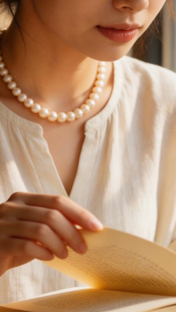 everyday pearl necklace styling]
