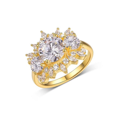Floral Moissanite Engagement Ring 8mm · Marquise Cluster D Color VVS1 · Flower Bridal Ring S925 Silver | Luvymia