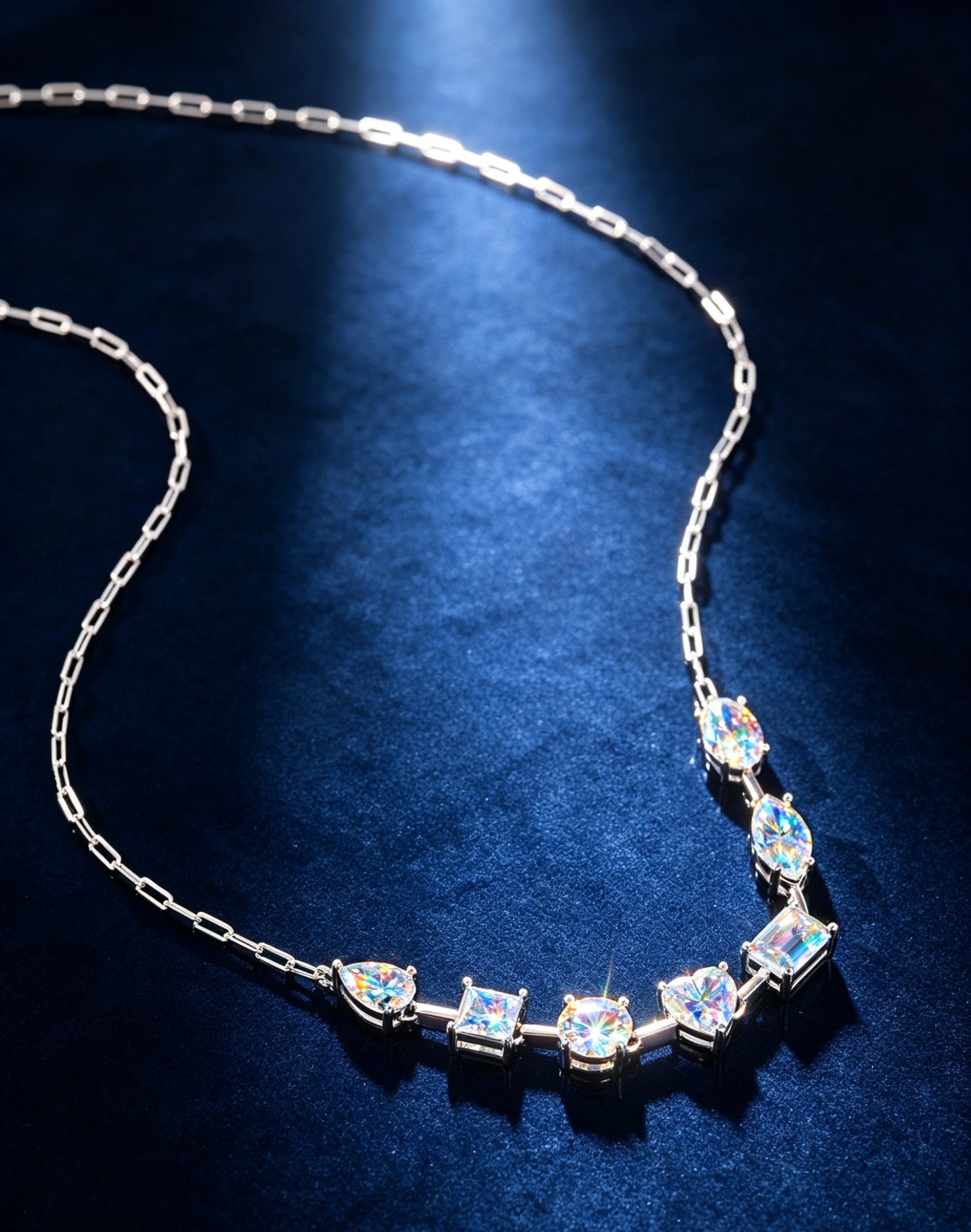 Luvymia "All of You" Multi-Shape Moissanite Necklace - Top D-Color VVS1 Fancy Cut Bridal Jewelry