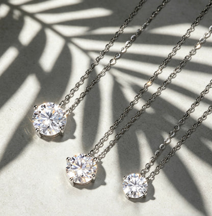 Luvymia "The Arrival" (Ariel) Moissanite Necklace - D-Color VVS1 S925 Silver - From Wedding Aisle to Daily Chic