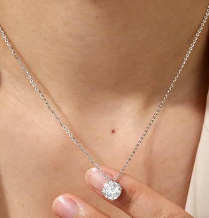 Luvymia "The Arrival" (Ariel) Moissanite Necklace - D-Color VVS1 S925 Silver - From Wedding Aisle to Daily Chic