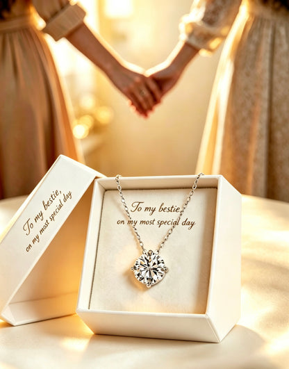 Luvymia "The Arrival" (Ariel) Moissanite Necklace - D-Color VVS1 S925 Silver - From Wedding Aisle to Daily Chic