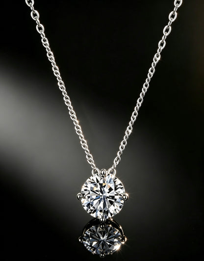 Luvymia "The Arrival" (Ariel) Moissanite Necklace - D-Color VVS1 S925 Silver - From Wedding Aisle to Daily Chic