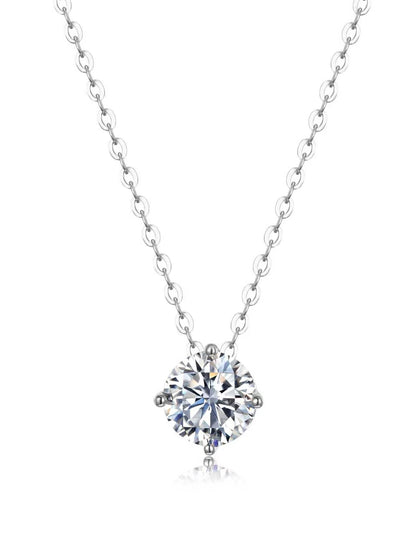 Luvymia "The Arrival" (Ariel) Moissanite Necklace - D-Color VVS1 S925 Silver - From Wedding Aisle to Daily Chic