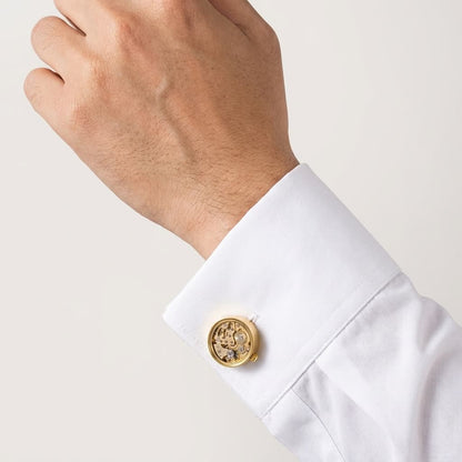 Skeleton Movement Cufflinks · Visible Gear Mechanism · Wedding Groomsmen · Brass | LUVYMIA