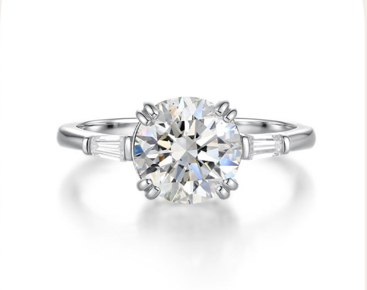LUMINA VOW moissanite six prong engagement ring D color VVS1 S925 silver