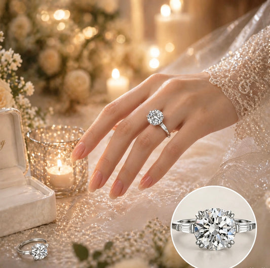 The Vow Ring — D Color VVS1 Moissanite · Six-Prong ring 1CT/2CT Setting · S925 Silver | Luvymia